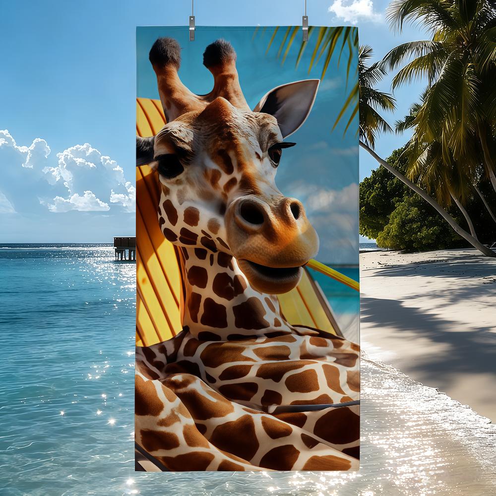 Tropische Giraffen im Urlaub Handtuch Schnelltrocknend Strandtücher Sind Geeignet Für Schwimmbäder Camping Yoga Und Das Fitnessstudio