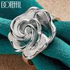 Anillo de Flor de Rosa en Flor de Plata 925 DOTEFFIL Para Mujer Moda Boda Fiesta de Compromiso Regalo Joyería con Encanto