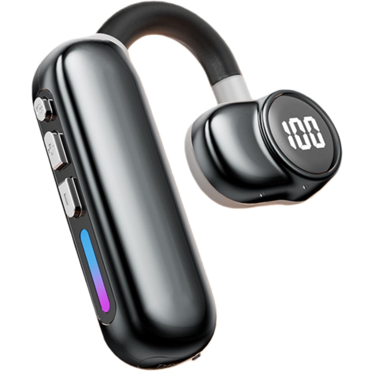 

Clear Call Coise Cancelling Bluetooth V5.4 Headset 180 ° Adjustable Wireless Single Earbud Dustproof Waterproof Sports Earphone
