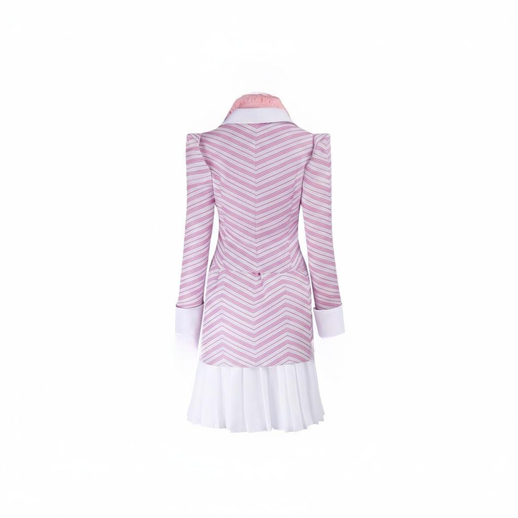 Cosplay Long-Sleeved Striped Jacket + Striped Skirt + Solid-Color Shirt