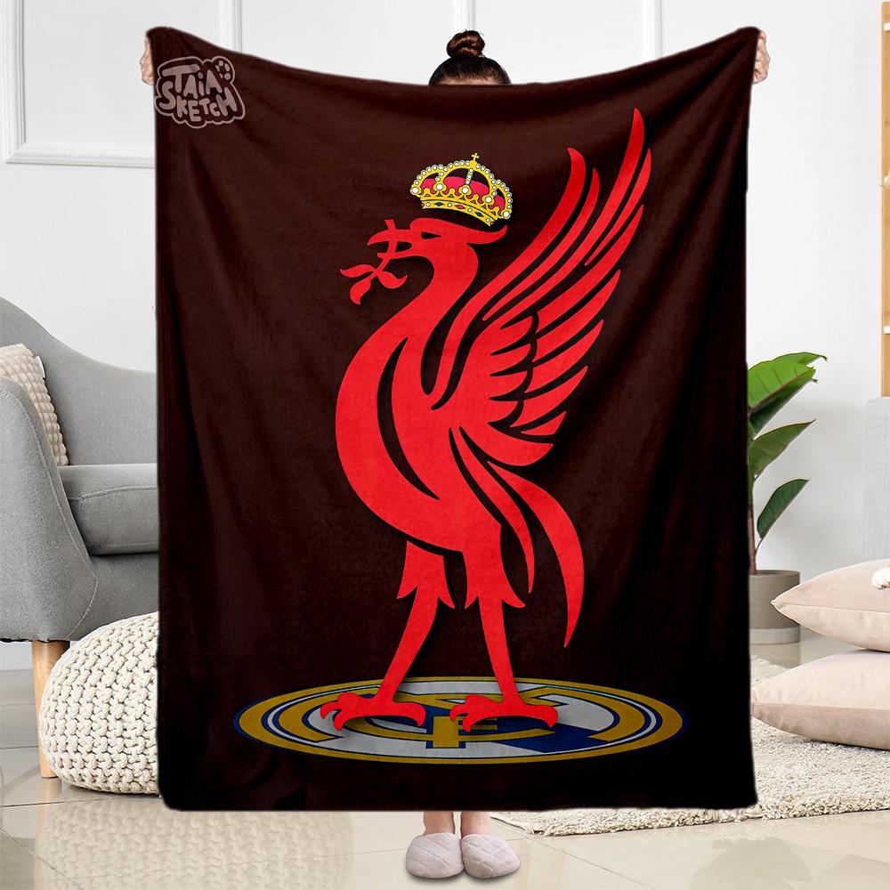 Liverpool Football Club Deken Warm Decor Geweldig Voor Kantoorstoel Bed Picknicks Vier Seizoenen Universeel Digitale Print