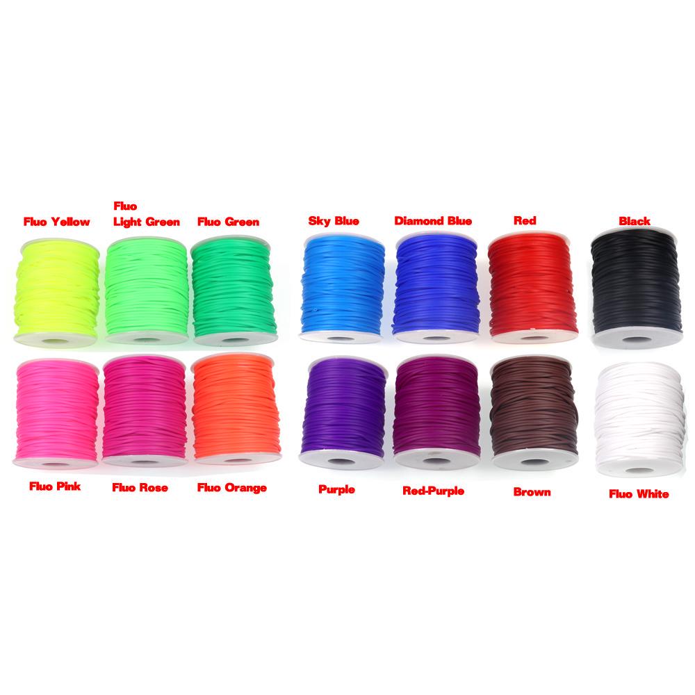48m/Spool 2mm Thin Film Elastic Tube for Scud Shrimp Nymph Fly Skin Fishing Rig Sleeve Sabiki Fly Tying Material Fluo Pink