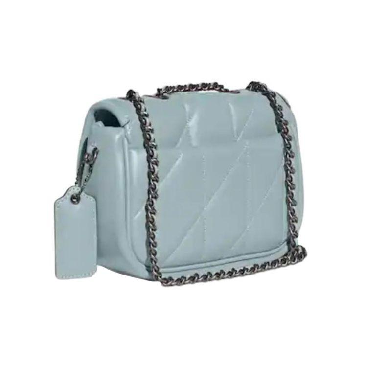 Coach Pillow 20 Chain Link Turnlock Crossbody Bag Women Bags Light-Blue CA086-V5AQU