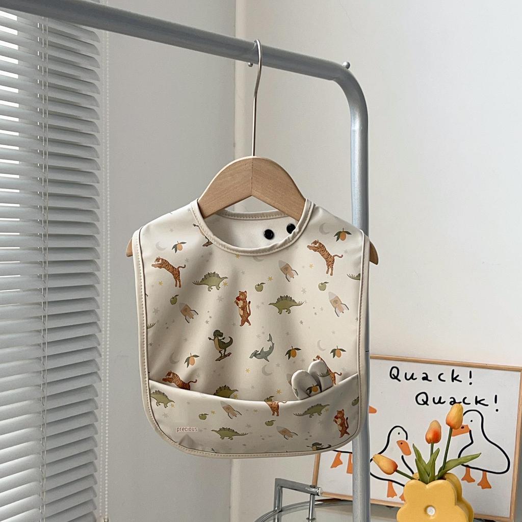 Wodoodporne śliniaki dla niemowląt klasy A - PU odporne na plamy z dużą kieszenią dla chłopców i dziewczynek