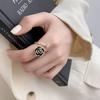 2025 New Black Rose with Diamonds Retro Cold Ins Wind Open Ring Fashion Personality