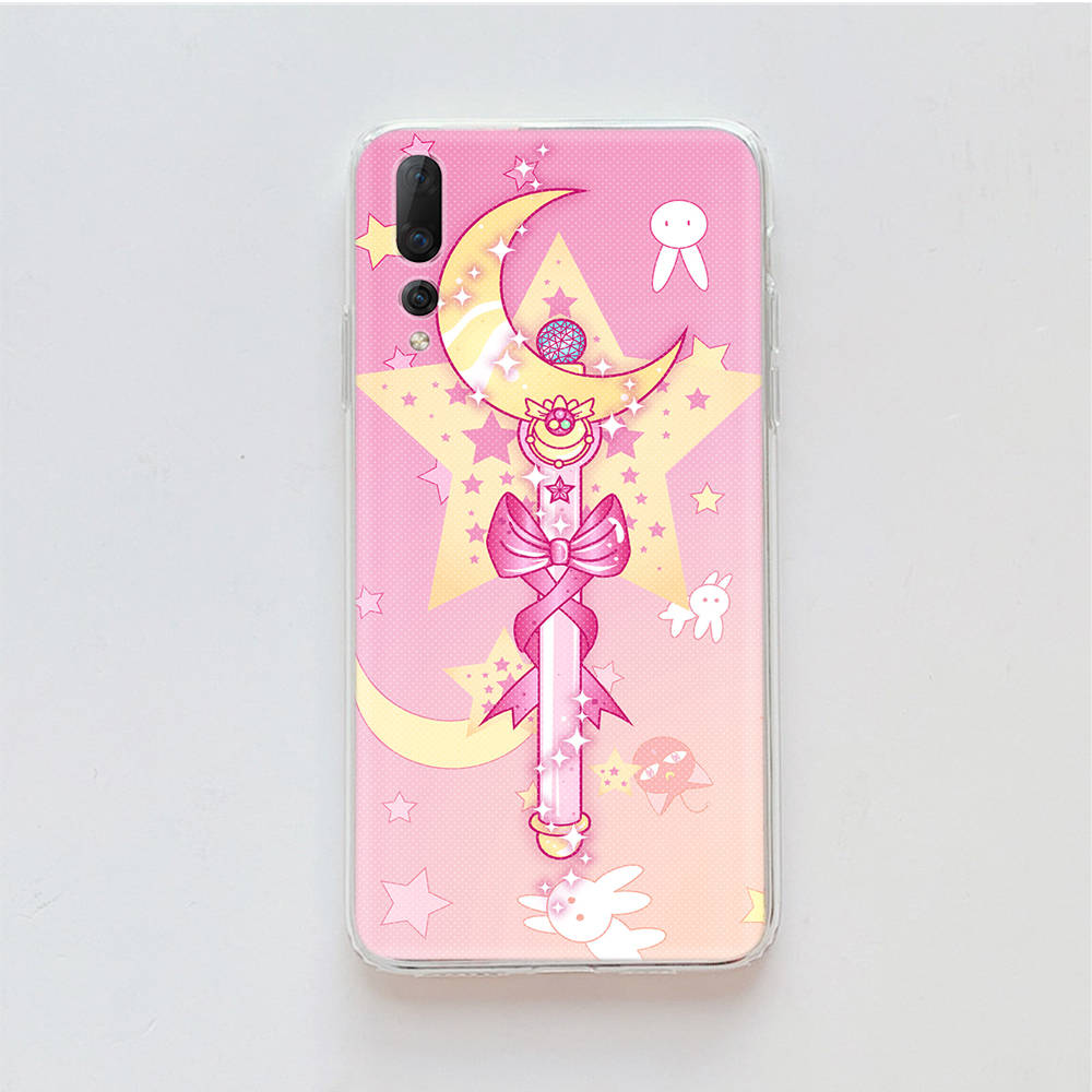 Transparent Case for Samsung A04 A14 A23 M33 M53 Realme 10 9 C35 C55 VIVO X80 Infinix Hot 30 Note 11 Tecno Spark 8P Pro W-67 Sailor Moon Girls