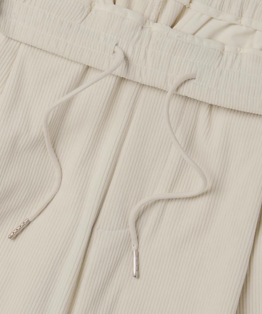 Musinsa Standard 8W Corduroy One-Pleat Wide Elastic Pants [Cream]