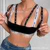 Women Letter Print Double Strap Sports Bra Bralette