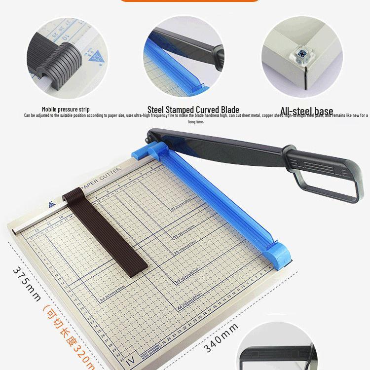 A4 Manual Paper Cutter - Steel & Wooden Photo Cutting Knife