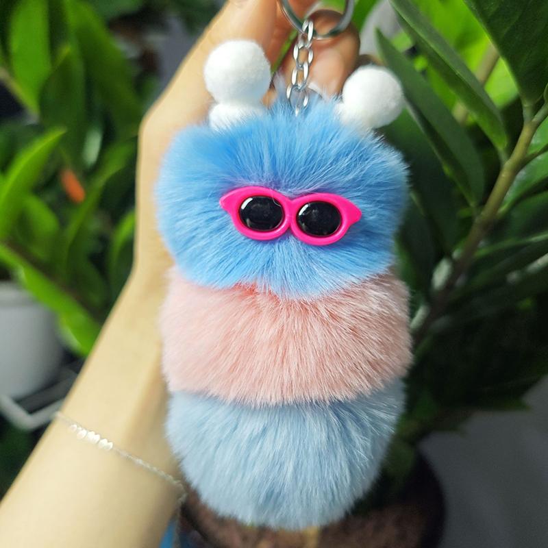 1PC Pendant Gift Car Keychain Personality Plush Doll Trendy Flu Plush Fun Cute Fashion Multicolored