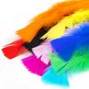 100pcs Flat Fluffy Colorful Turkey/Chicken FeathersDiy Pheasant Plume for Needlework Decor Clothes Handicraft Accessories10-18cm
