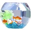 Round Transparent Glass Fish Tank for Desktops - Small, Thickened Design for Turtles and Goldfish, Ideal for Living Room Landscaping