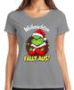 Christmas Falling Out Grinch Xmas Wreath Angry Funny Evil Ladies Tshirt