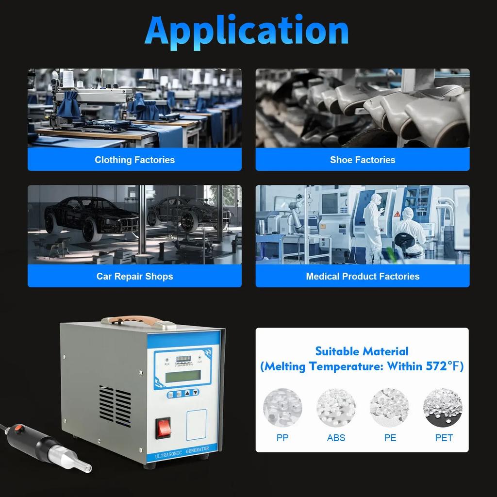 Portable Ultrasonic Plastic Welder 110V Spot Welding Machine 200-700W for Strong Plastic Bonds
