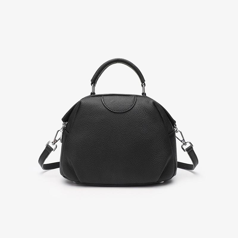 Genuine Leather Women s Bag Cross-body 2025 Casual Handbag Niche Fashionable All-matching Shoulder Shell 24x11.5x18 чёрный