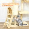 Multi-Level Cat Tower, 134cm Cat Tree with Condo and Sisal Scratching Posts for Indoor Kittens, Beige