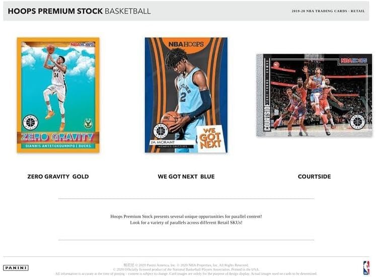 NBA 2019-20 Panini Hoops Premium Stock Basketball Card Cello Pack 1× Panini Hoops Premium Stock Basketball Card Cello Pack [Item]