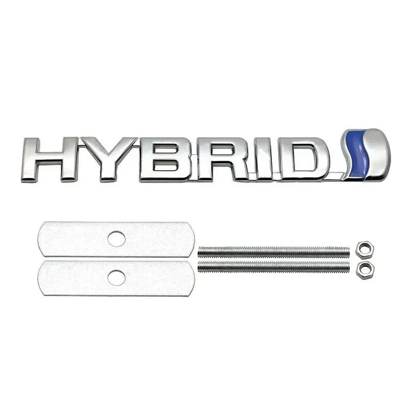 Metal HYBRID Car Front Grille Emblem Auto Body Trunk Badge Decal for  LandCruiser Yaris Camry Vios Corolla 4runner