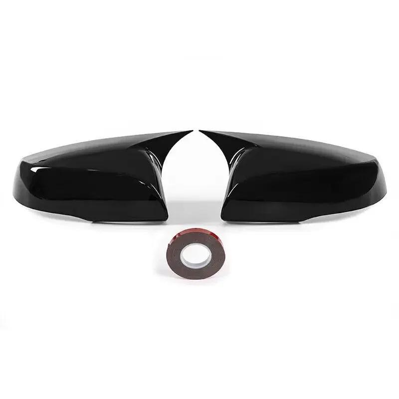 

2PCS For Toyota Highlander Car Rearview Side Mirror Cover Wing Cap Exterior Door Housing Shell Trim Adhesive Gloss Black