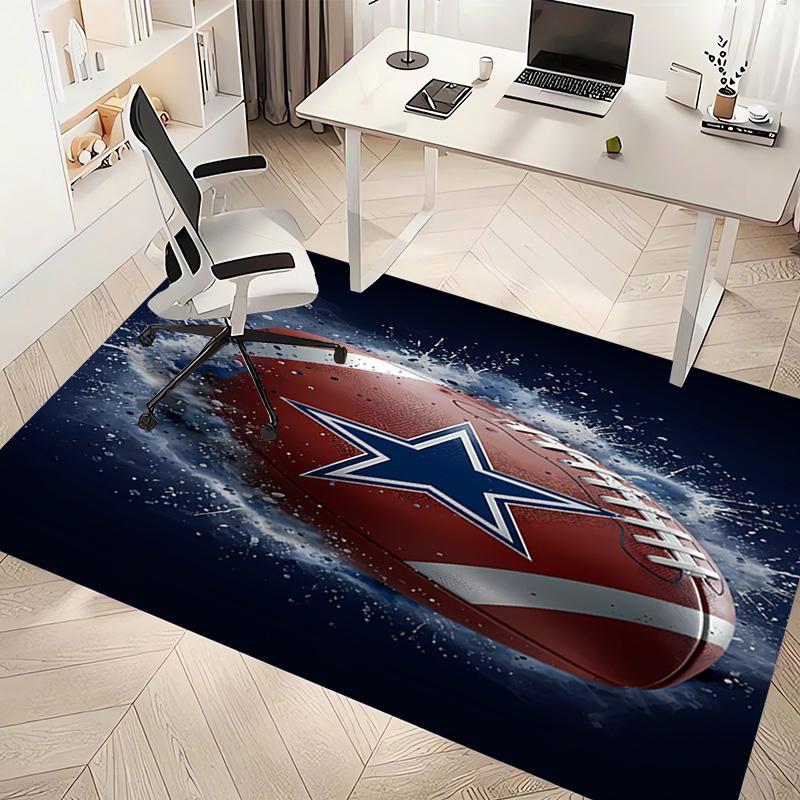 1pc Dallas Cowboys Print Area Rug - Soft, Washable Non-Slip Indoor Mat, Living Room, Home Office Decorative Rug,Office Decorative