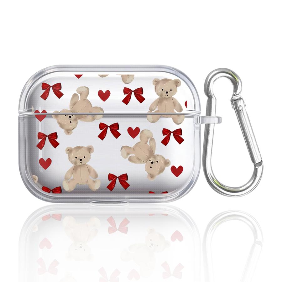Case For Airpods 2 Pro 3 1 4 Pro3 Pro2 Clear Earphone Cases Cover Cute Cartoon Bow Little Bear