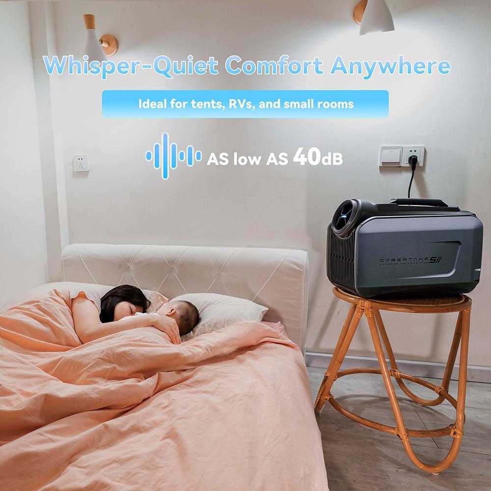 CYBERTAKE S2 Pro Portable Outdoor Air Conditioner, Fast Cooling & Heating, Active Drain System, 6 Working Modes