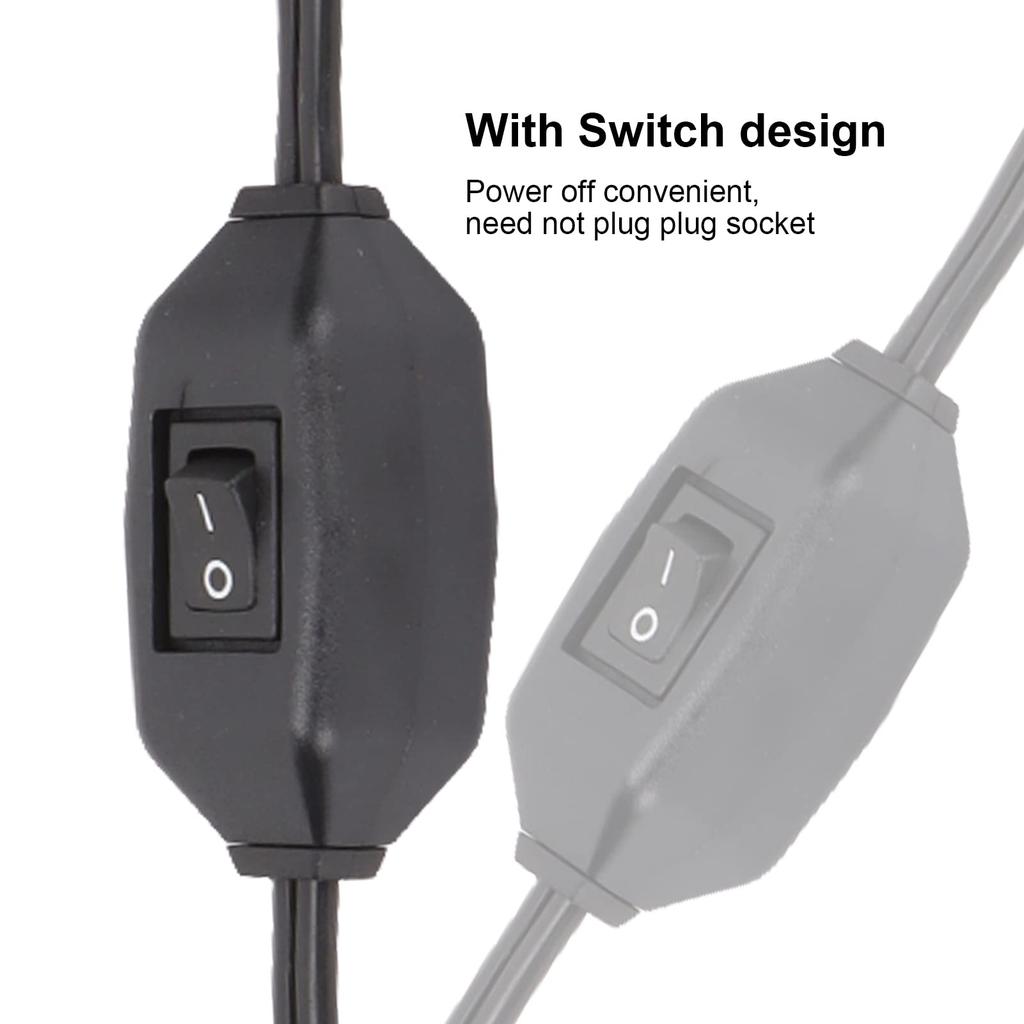 OnOff Switch Extension Cord, 12Amp 125V Switched 2-Pin Outlet Polarity Extension Cord for 1-15P Male to 1-15R Female Plug (Black)