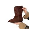 Martin boots women's 2025 autumn new wasteland lace pointed thick heel thin pile boots western cowboy short boots