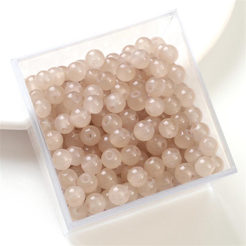 

50-135 шт. хрустальные стеклянные бусины желе сплошного цвета имитация нефрита камень свободные разделительные бусины для изготовления ювелирных изделий 6mm 50pcs коричневый