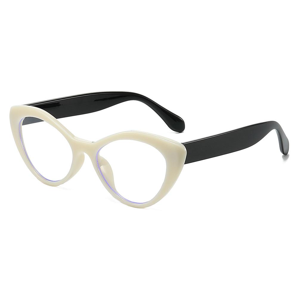 

Оправа «кошачий глаз» Плоские очки 6177 Персонализированные очки с толстой оправой, блокирующие синий свет, Очки с простой оправой white film