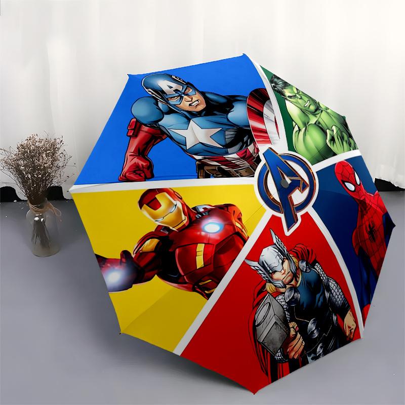 Disney Avengers,Superheroes,Comics Manual Opening and Closing Umbrella, 8-Rib Reinforced Folding Design, Lightweight