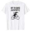 Off To Cause A Kerfuffle Dachshund Dog Quote T-Shirt Y2k Humor A Charming Dog Bicycle Aesthetic Graphic Outfit Novelty Tee Gifts