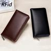 Leather Organ Card Bag Long Wallet Passport Bag Multi-card Multi-function Men's and Women's Large Capacity Business Card Bag