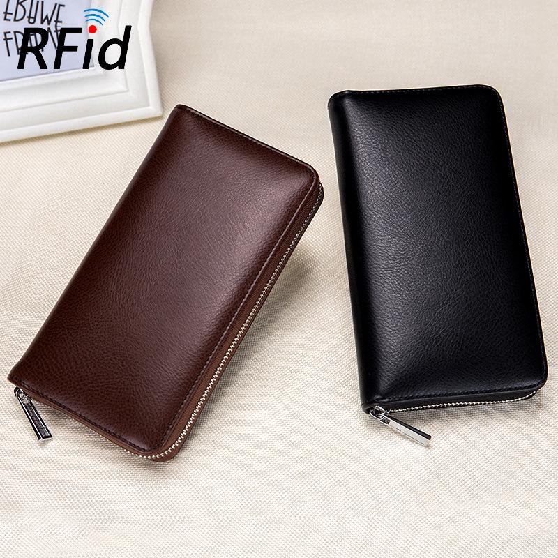 Leather Organ Card Bag Long Wallet Passport Bag Multi-card Multi-function Men's and Women's Large Capacity Business Card Bag