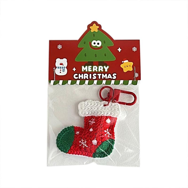 1PC Christmas Shape Keychain Mobile Phones Key Accessories Friends Gifts Keyholders Party Santa Claus Snowman Xmas 6 Styles