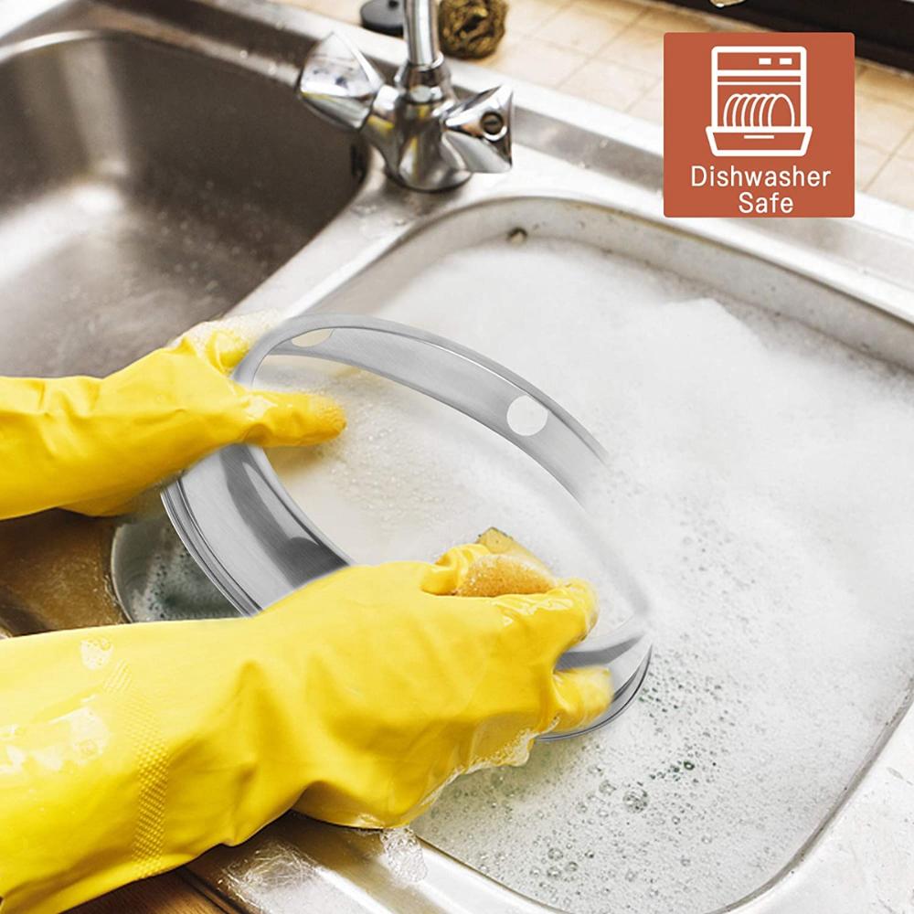 2Pcs Gas Cooker Stainless Steel Round Reversible Pan Stand Wok Ring Pots Holder Stove Rack