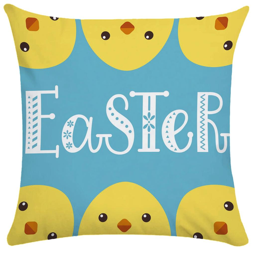 Home Decoration Easter Pillowcase Cute Rabbit Egg Print Pillowcase Living Room Sofa Cushion Cover Bedroom Room Decoration