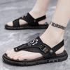 Fashion Summer Men Sandals Casual Genuine Leather Leisure Sandals Designer Shoes Men Flip Flops Casual Clip On One Piece Agency