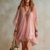 Set Vestito da Spiaggia in Chiffon con Scollo a V da Donna Europeo 2 Pezzi 2026