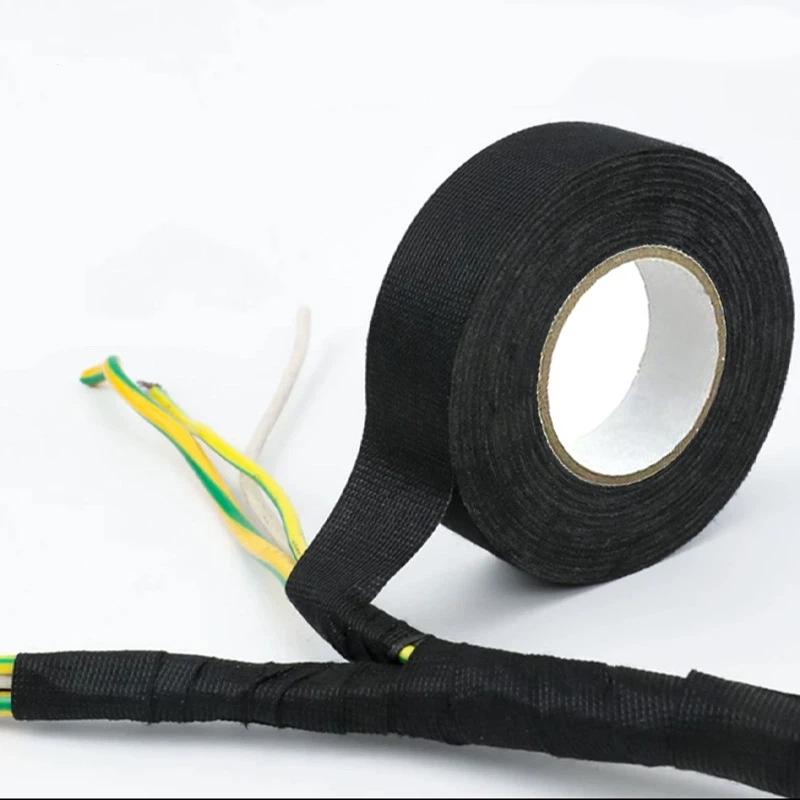 Car Wiring Harness Tape Wear Proof Flame Retardant 10M/15M/25M for Auto Cable Loom Insulation Wrapping Engine Wiring Protection