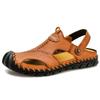 Fashion Genuine Leather Men's Sandals Soft Comfor Slippers Men Summer Outdoor Beach Shoes Designer High Quality Men Sandalias Plus Size