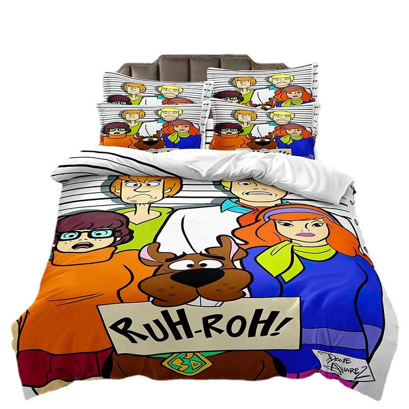 Scooby Doo Dog Quilt Cover Home Textiles Bedding Three-Piece Set, Kit Pillowcase
