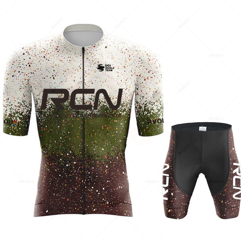 Summer Mountain Bike Sportswear Rcn Team Cycling Jersey Set Breathable Short Sleeve Bicycle Clothing Suit Ropa Maillot Ciclismo
