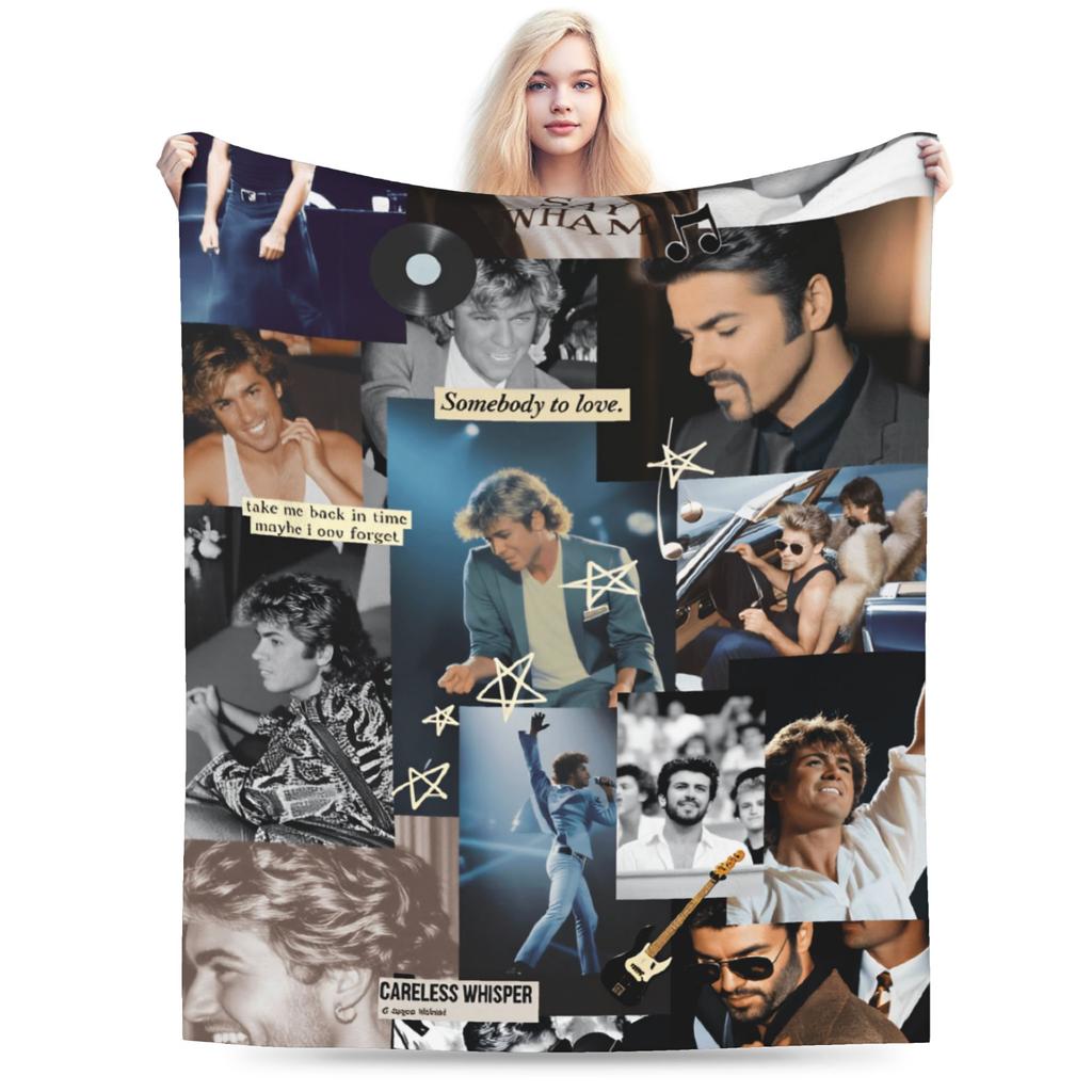 George Michael  Songs Blanket Quality Warm Soft  Throw Blanket Winter Girls Boys Couch Chair Fluffy Bedspread
