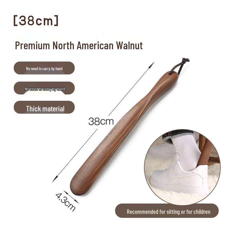 LIEI Walnut Wood Long Handle Shoehorn
