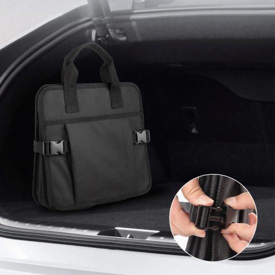 Car Trunk Organizer Foldable Portable Storage Box with Non-Slip Base 2 Compartments Car Storage Container for Groceries Sports Gear
