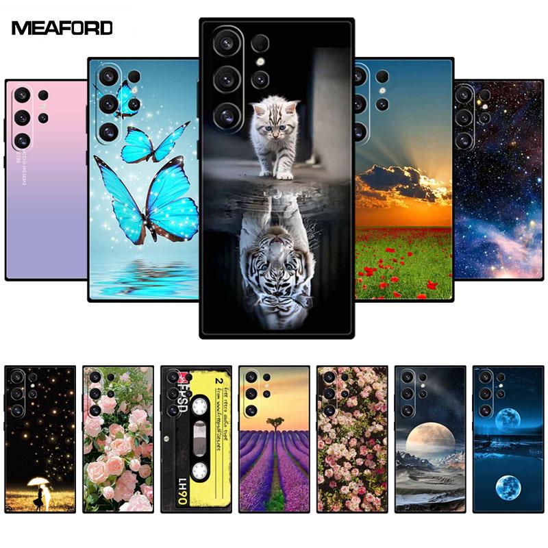 Animals Case For Samsung S26 Pro S25 S24 S23 FE S22 Plus Ultra Black Phone Cover Coque Galaxy S 25 Edge Protector Funda Capa