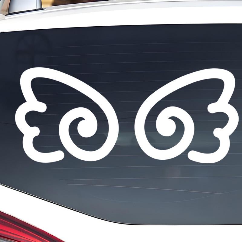 Reflective Cartoon Wing Sticker for Rearview Mirror, Tail, and Windshield