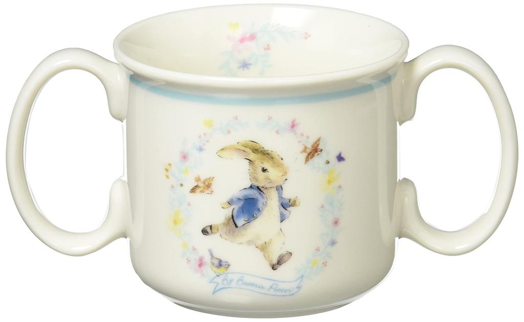 Yamaka Shoten Peter Rabbit Mug for Children "Wreath" Two-Handed PR490-343