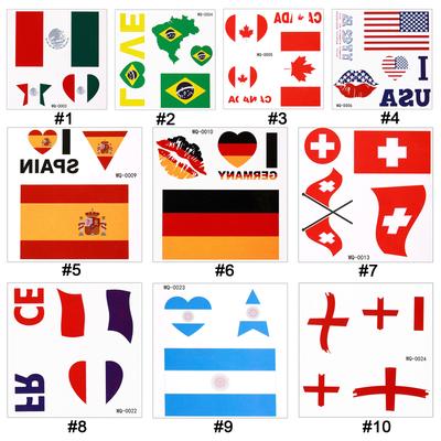 40 Sheets Country Flag Face Stickers Waterproof Tattoo Stickers Flag Face Tattoo for Football Fans Sports Events Party Supplies